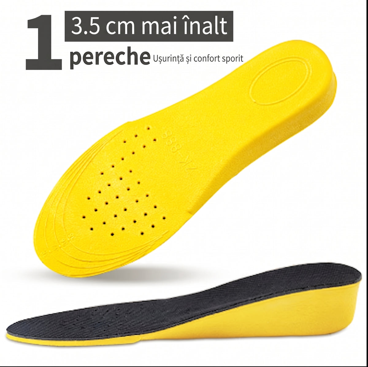 Branțuri Ortopedice Invizibile pentru Creșterea Înălțimii (1.5cm) – Susținere Călcâi, Pernă Anti-Șoc & Confort Absolut (Unisex)