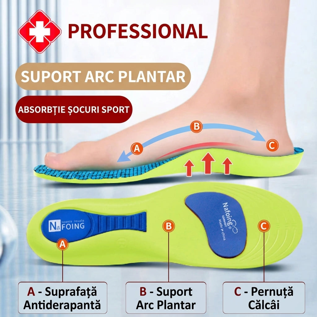 Branțuri Ortopedice Sport OrtoPas® – Cu Suport Plantar și Absorbție Șocuri