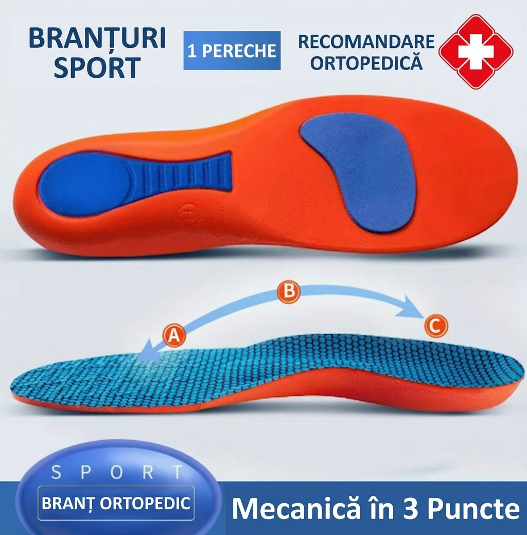 Branțuri Ortopedice Sport OrtoPas® – Cu Suport Plantar și Absorbție Șocuri