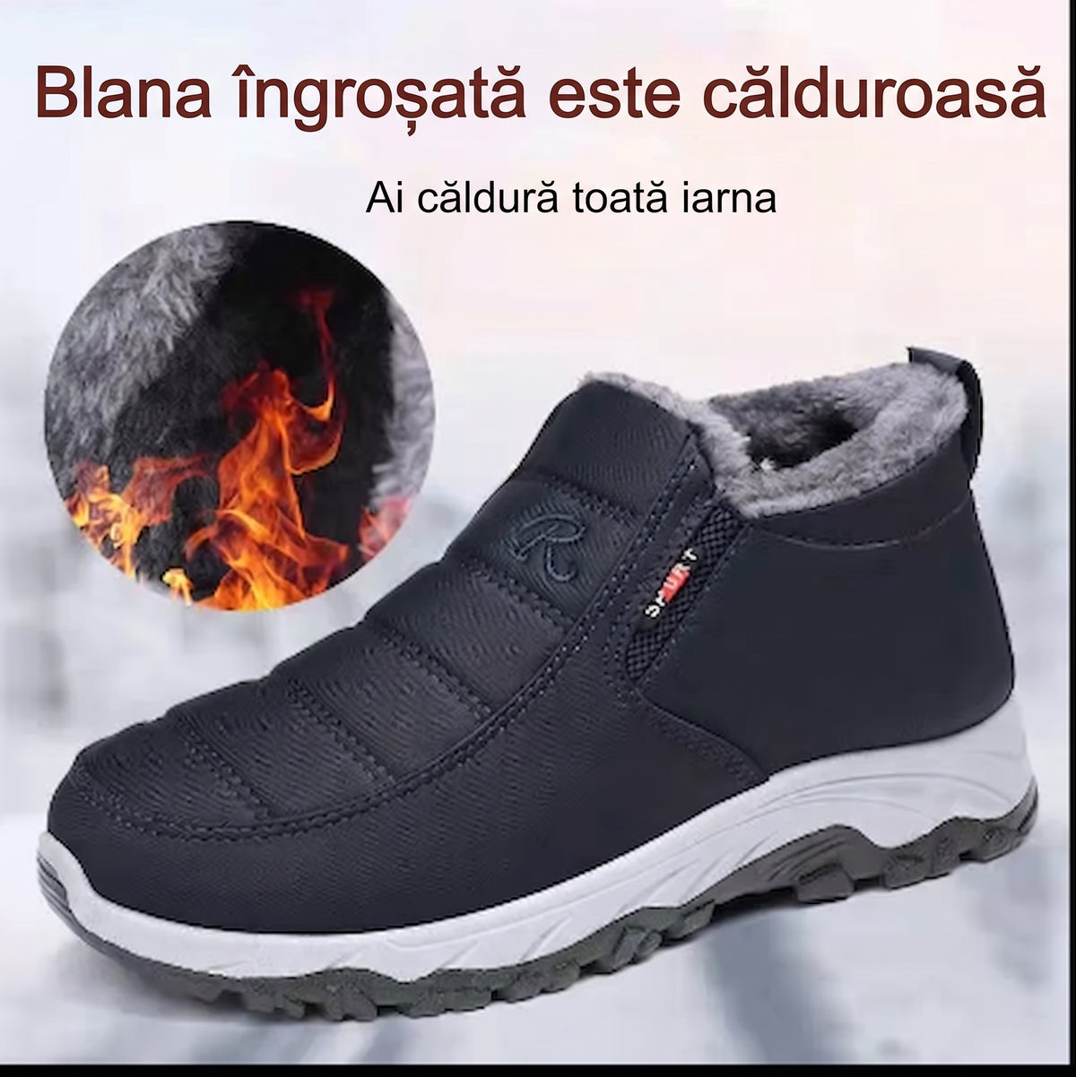 Ghete Ortopedice Bărbați OrtoPas® Thermo Comfort – Căptușite cu Blană & Impermeabile (Toamnă-Iarnă)