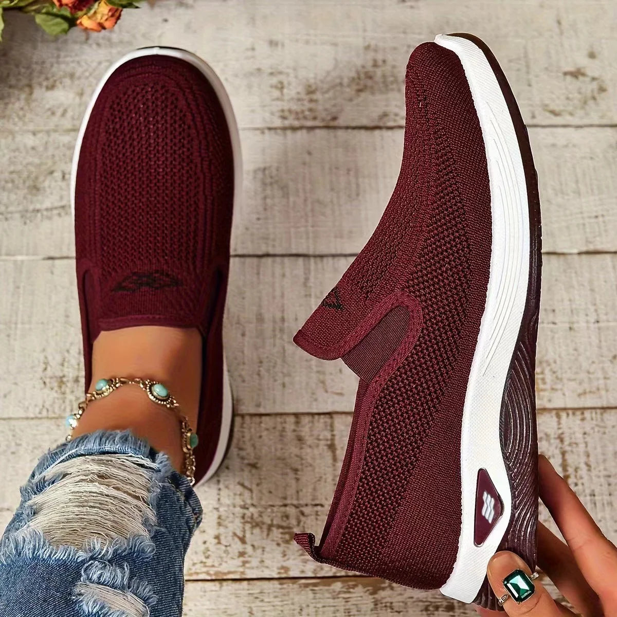Pantofi Ortopedici Dama OrtoPas® Soft Work – Slip-On din Panza Respirabila