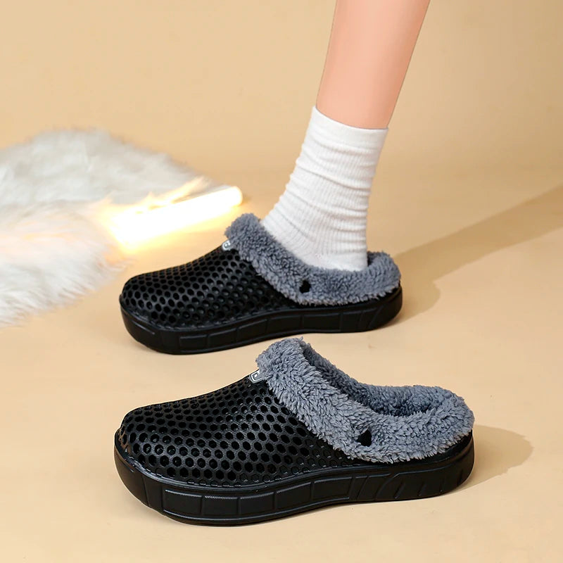 Saboți Ortopedici de Casă OrtoPas® Thermo-Cloud – Căptușeală Termică din Blană, Talpă Anti-Șoc & Antiderapantă (Unisex)