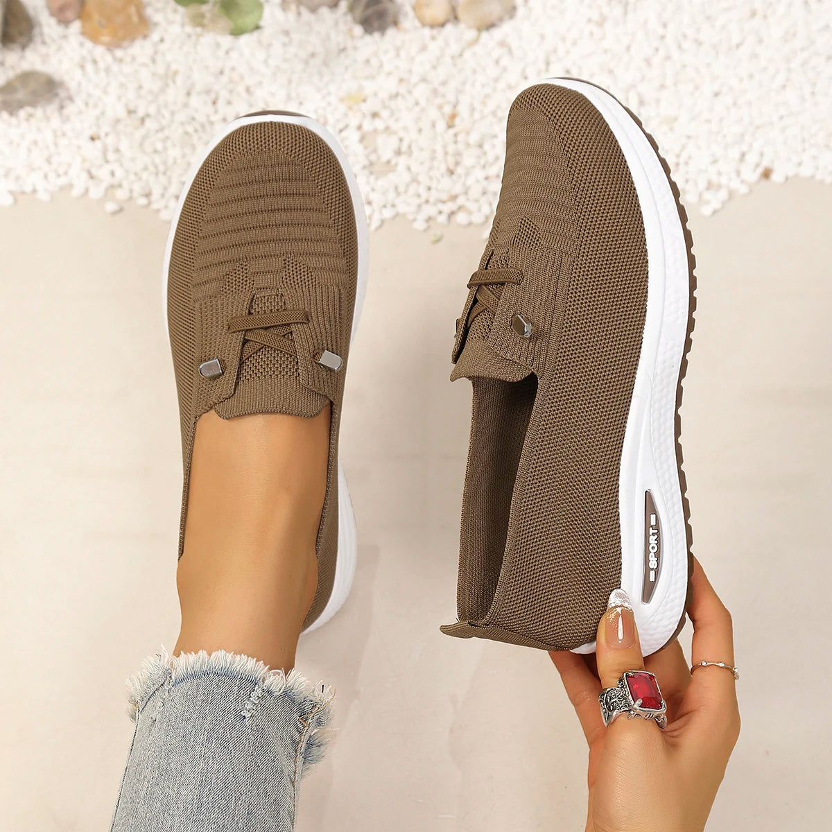 Pantofi Sport Femei OrtoPas® Soft Mesh – Ușori & Respirabili, Fără Șireturi