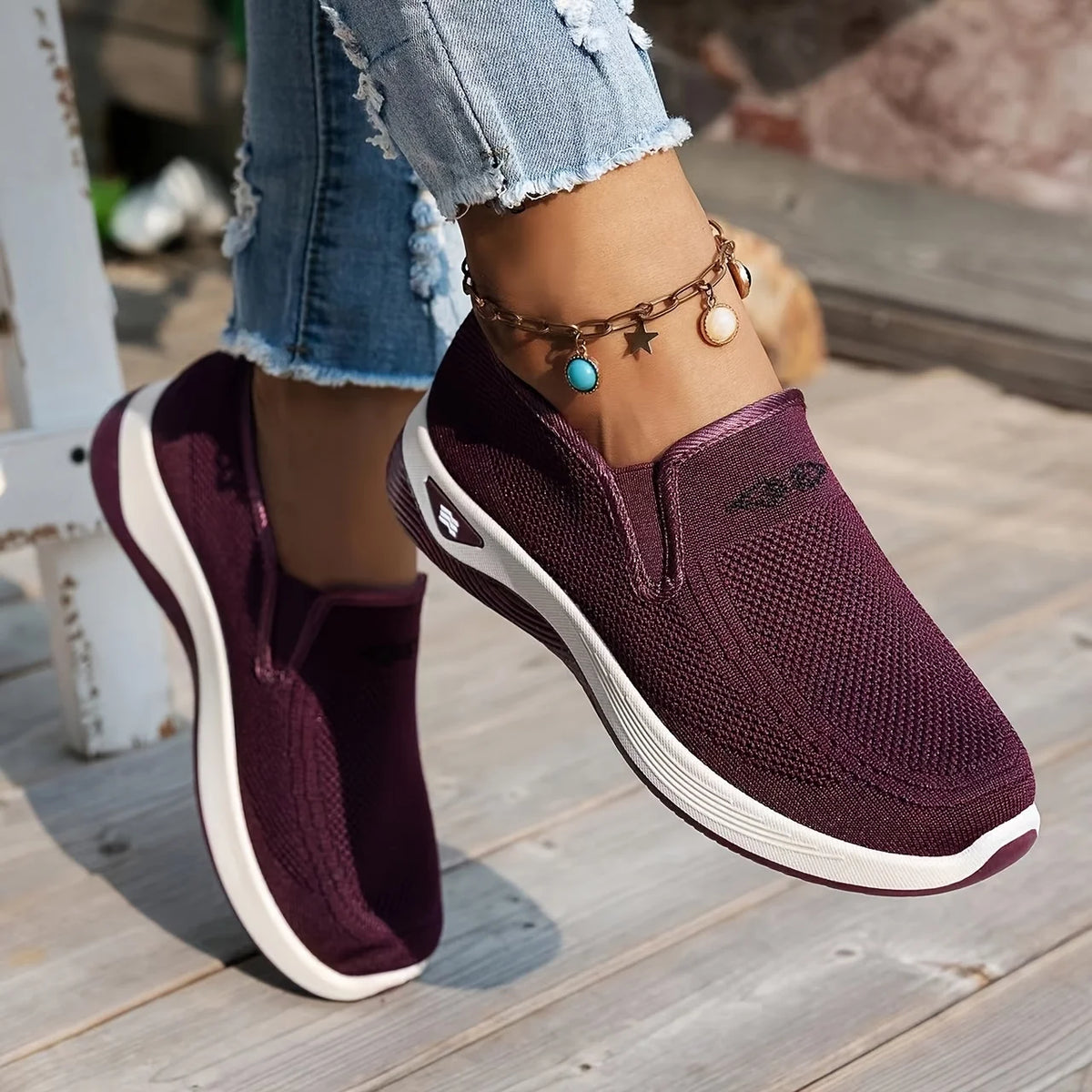 Pantofi Ortopedici Dama OrtoPas® Soft Work – Slip-On din Panza Respirabila