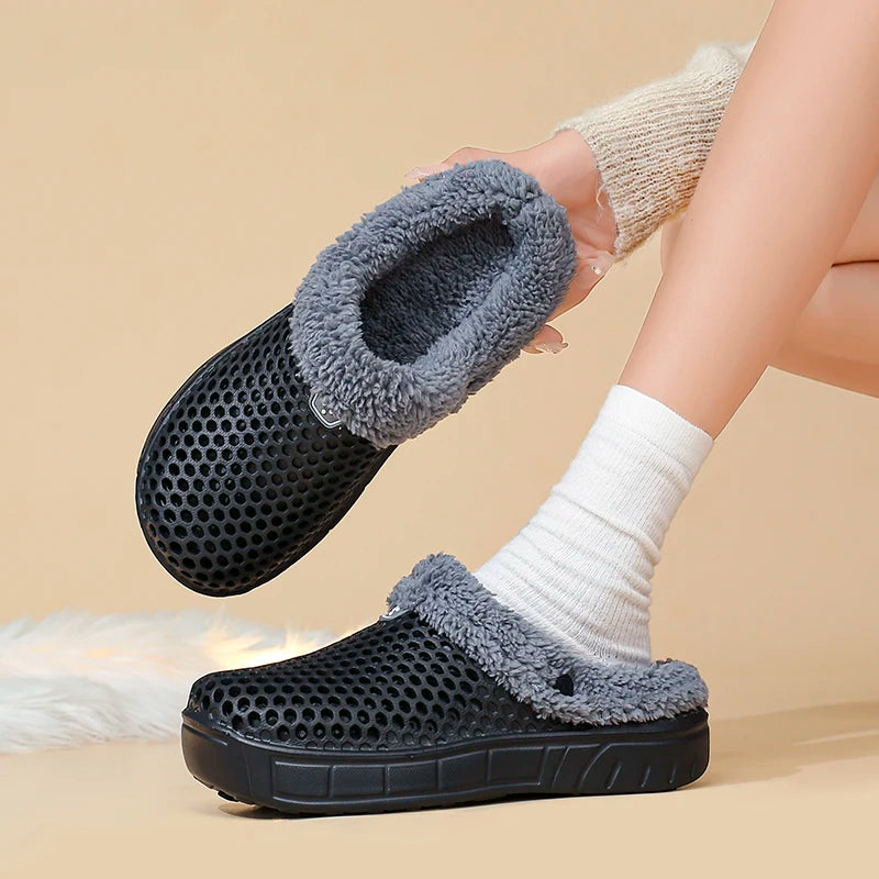 Saboți Ortopedici de Casă OrtoPas® Thermo-Cloud – Căptușeală Termică din Blană, Talpă Anti-Șoc & Antiderapantă (Unisex)