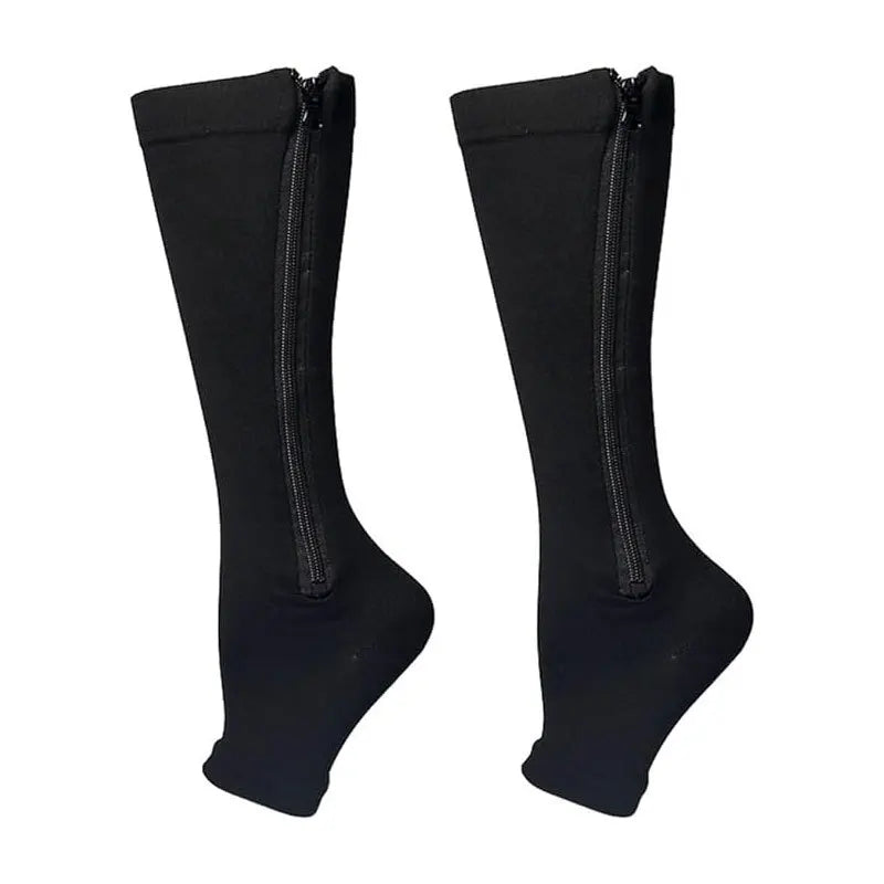 Ciorapi de Compresie Gradată cu Fermoar OrtoPas® – Fără Degete (Unisex)